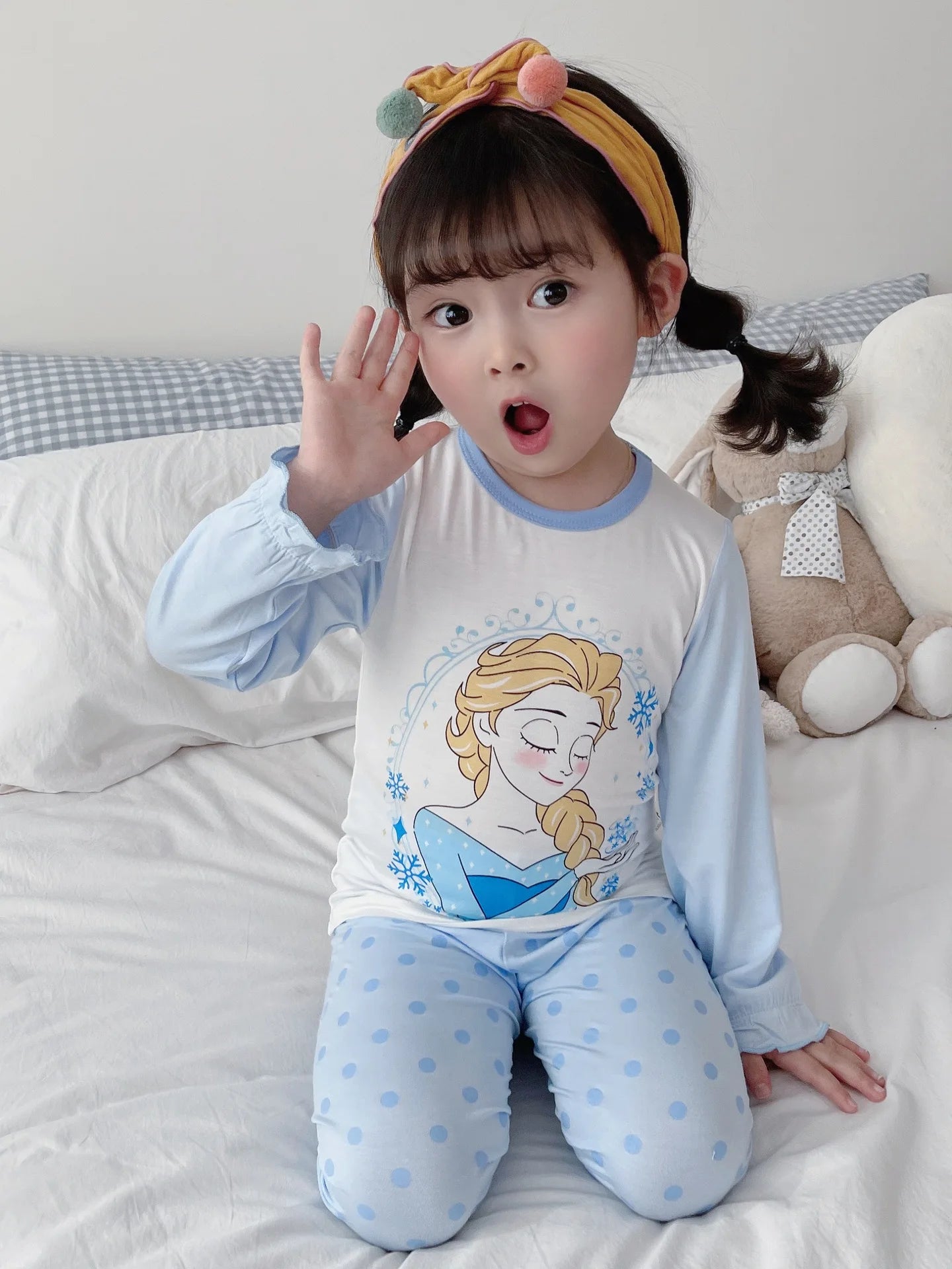 2 Pcs Girls Rapunzel Sleepwear Cartoon Pajamas