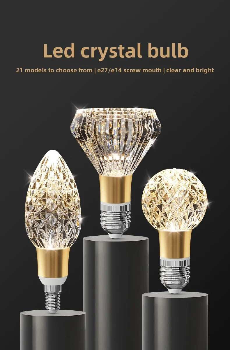 Acrylic Crystal LED Bulb Chandelier Fairy Lamp