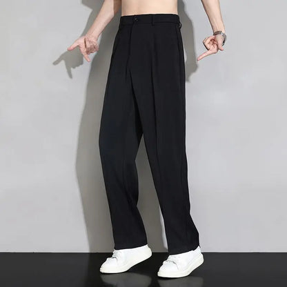 Ice Silk Men's Casual Straight Pants Fashion