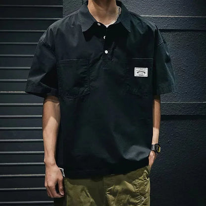 Casual Men's Style Short Sleeve New Pocket Shirt