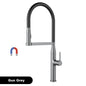 Luxury Brushed Gold Brass Pull Out Kitchen Faucet