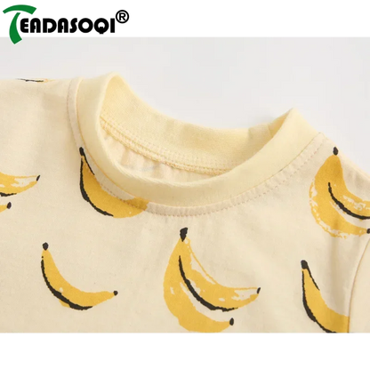 2 Pcs Jumpsuit Outfit Girls/Boys Banana Pineapple