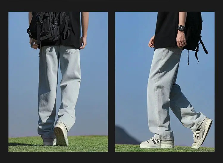 Men's Trendy Wide Leg Washed Jeans