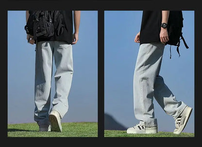 Men's Trendy Wide Leg Washed Jeans