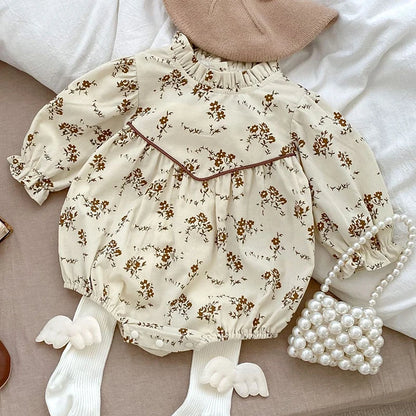 Baby Girls Long Sleeve Flower Embroidery Jumpsuit