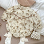 Baby Girls Long Sleeve Flower Embroidery Jumpsuit