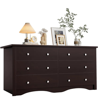 Black 6 Drawer Storage Chest of Drawers