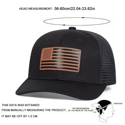 1piece Unisex American Flag Leather Baseball Caps