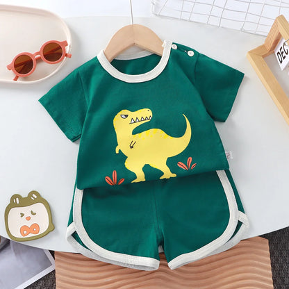 Girl/Boy 2 Pcs Cartoon T-shirt+shorts