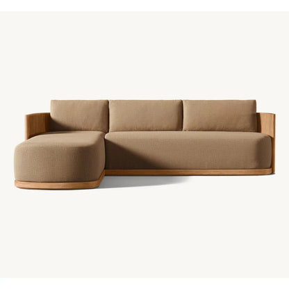 Outdoor Patio Teak Sectional Sofa Set Waterproof