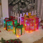 3Pcs Christmas Gift Box Decoration with Glowing Bow