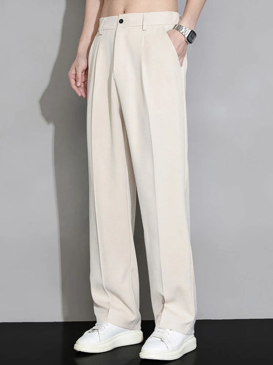 Ice Silk Men's Casual Straight Pants Fashion