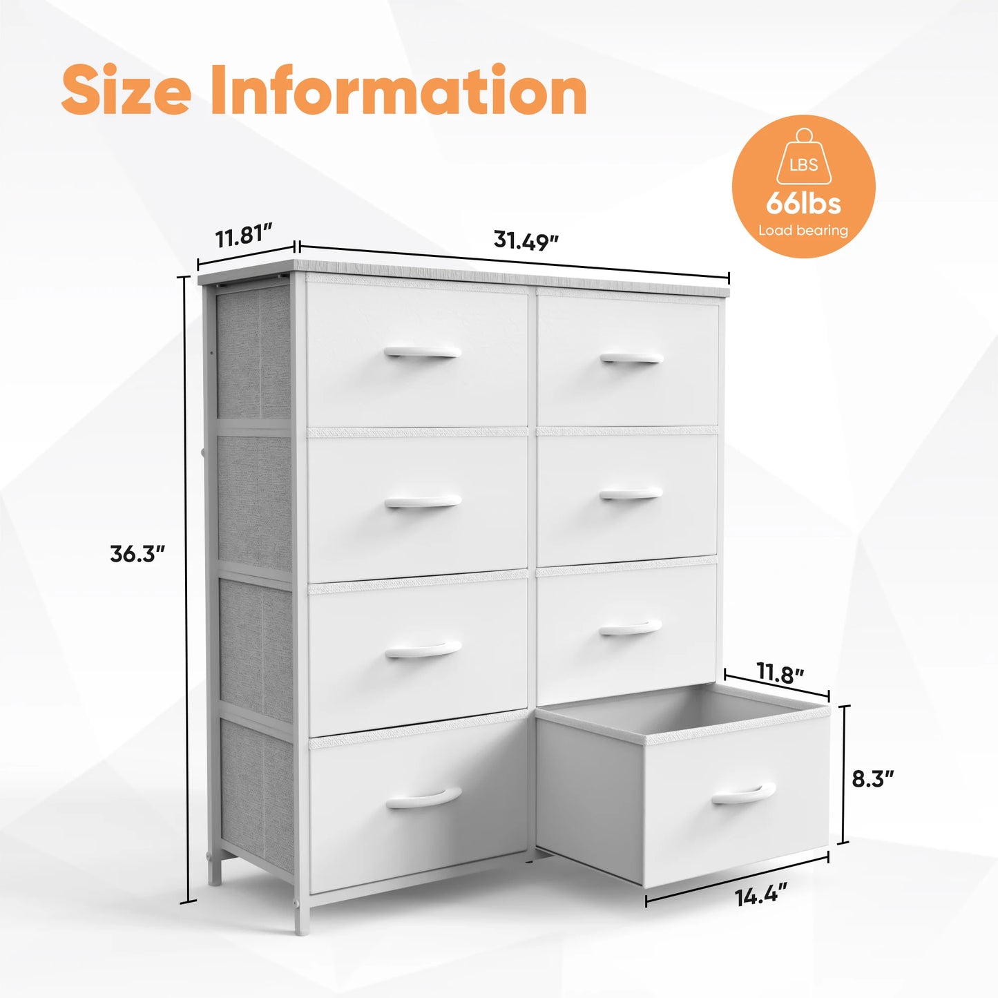 8 Fabric Drawers Storage Cabinet Steel Frame Assembly