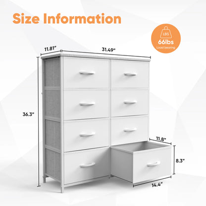 8 Fabric Drawers Storage Cabinet Steel Frame Assembly