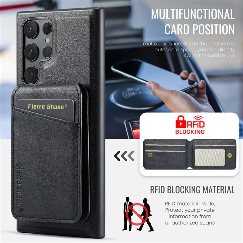 Magnetic Leather Flip Phone Case for Samsung