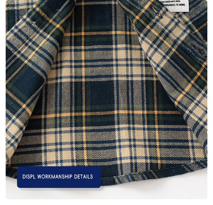 Kids Shirts With Collar Long Sleeved Plaid