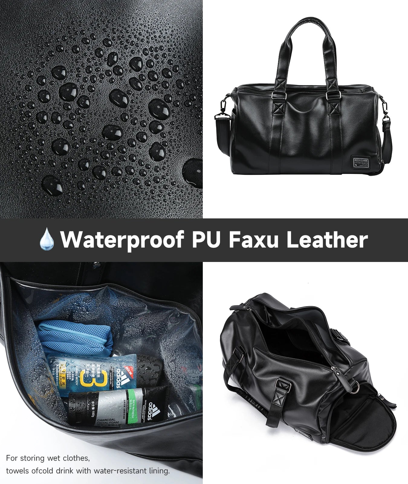 Vintage Leather Travel Duffel Bag for Men/Women