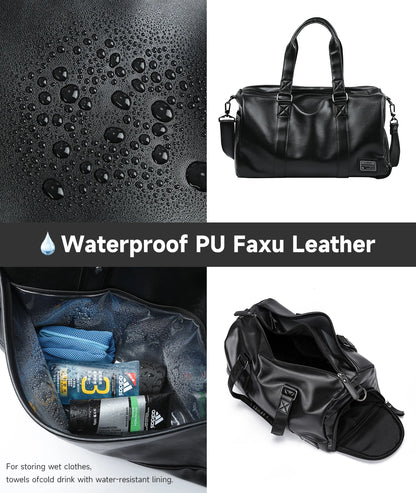 Vintage Leather Travel Duffel Bag for Men/Women