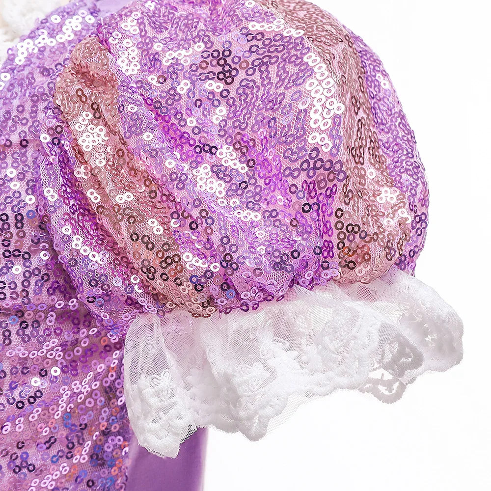 Disney Glowing Rapunzel Costume Girl LED Princess Gown