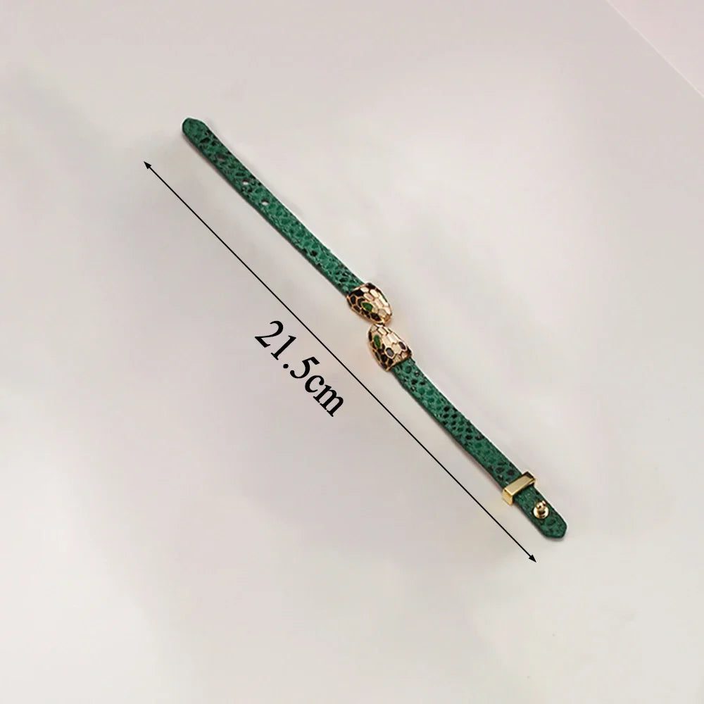 Women Fashion Charm Metal Snake Head Bangles