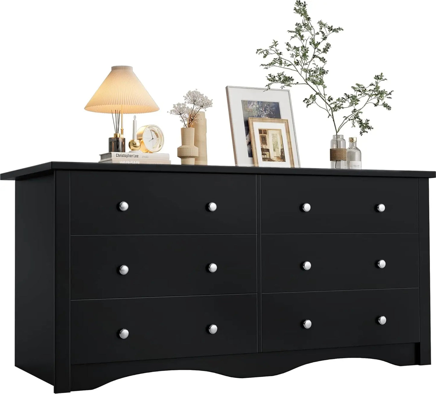 Black 6 Drawer Storage Chest of Drawers