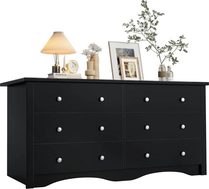Black 6 Drawer Storage Chest of Drawers