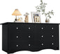 Black 6 Drawer Storage Chest of Drawers
