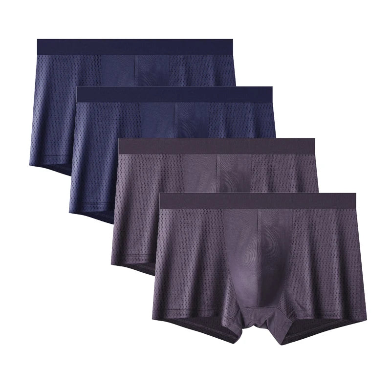 4pcs Mesh Bamboo Fiber Men's Boxerr XXXXL Large Size