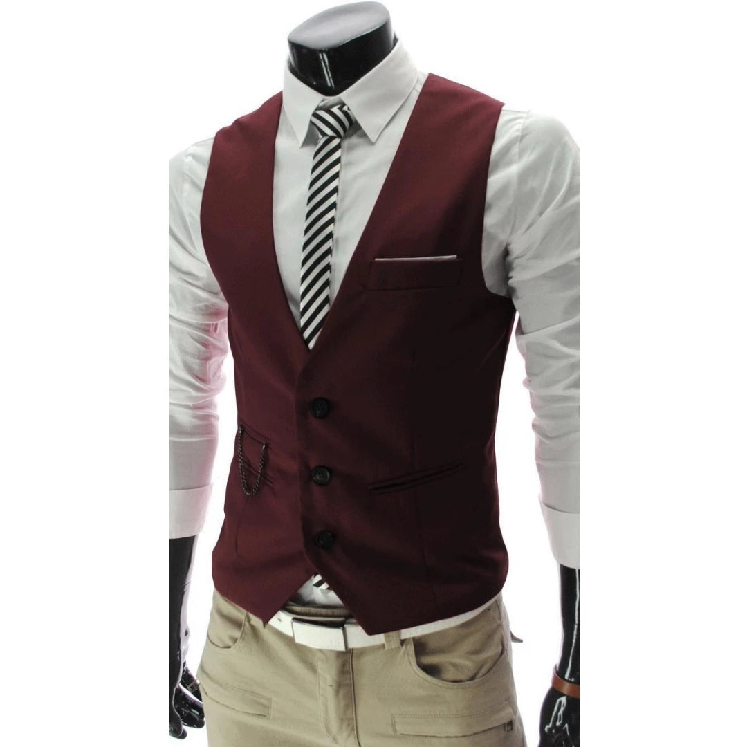 Men Dress Vest Slim Fit Casual Sleeveless