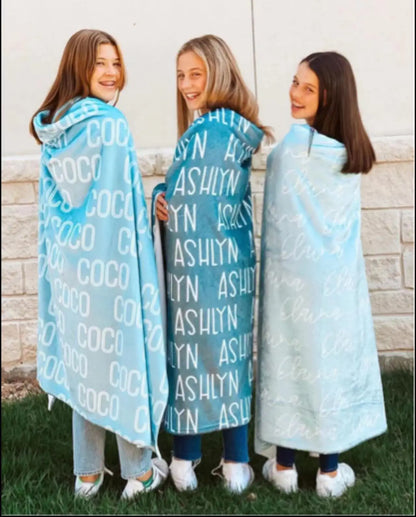 Personalized Color Blanket Baby Name Swaddle Fleece