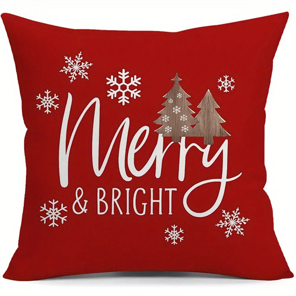 Christmas Tree & Snowflake Pattern Merry Christmas Pillowcases
