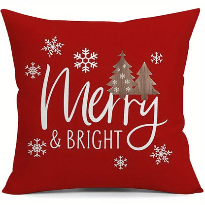 Christmas Tree & Snowflake Pattern Merry Christmas Pillowcases