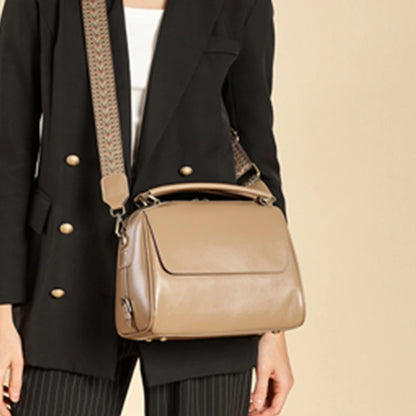 Genuine Leather Boston Tote Handbags For Women