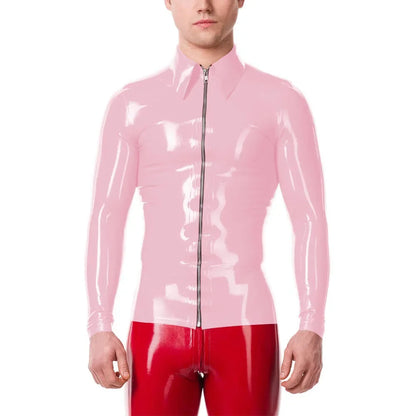 Mens Fashion Zipper Long Sleeve Jacket Turn-down Collar