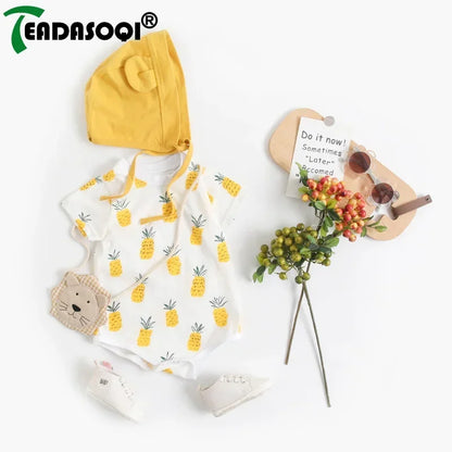 2 Pcs Jumpsuit Outfit Girls/Boys Banana Pineapple