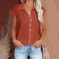 Womens Cotton Linen Casual Short Sleeve Tops