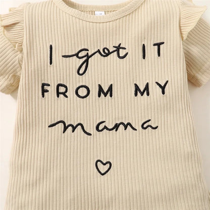 2PCS Toddler Baby Girl Clothes Letter Print