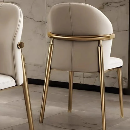 Luxury Leather Dining Chair Backrest Armchair