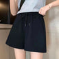 Embroidered Straight Short Denim Wide-Leg Jeans