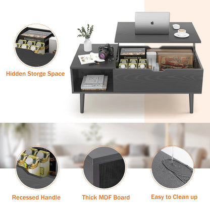 JHK Lift Top Coffee Tables Wood Adjustable Storage