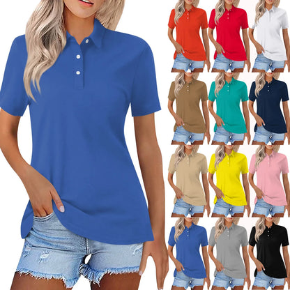 Women's Casual Button Short-Sleeved Breathable Tops