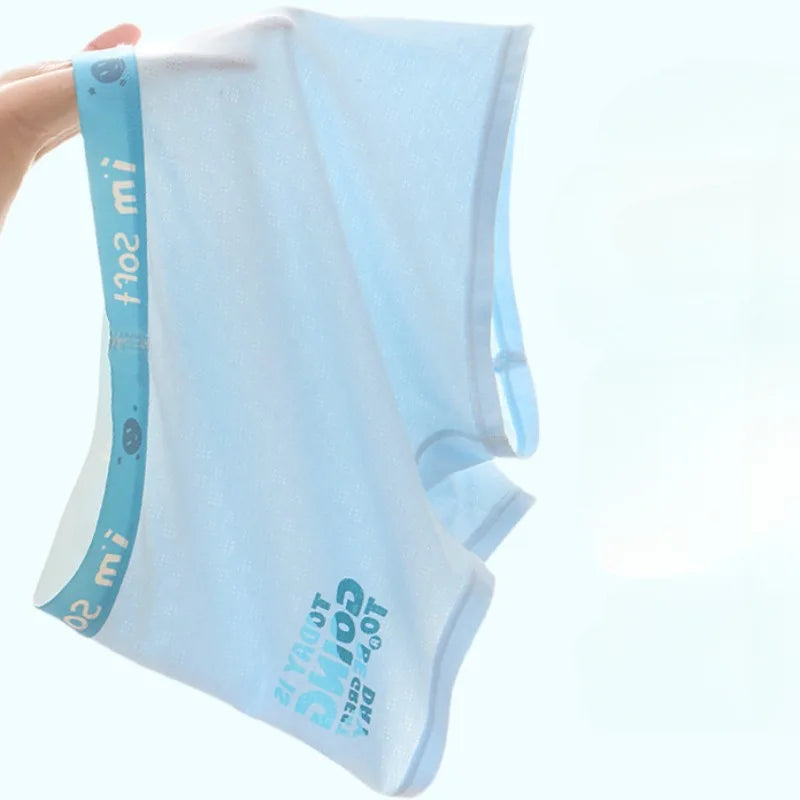 4PCS Teen Boys Mesh Breathable Young Children Underwear