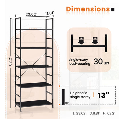 5 Tier Modern Book Case Storage Organizer