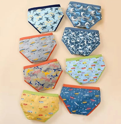 8PC Boys Briefs Cotton Underwear Teenager Cartoon