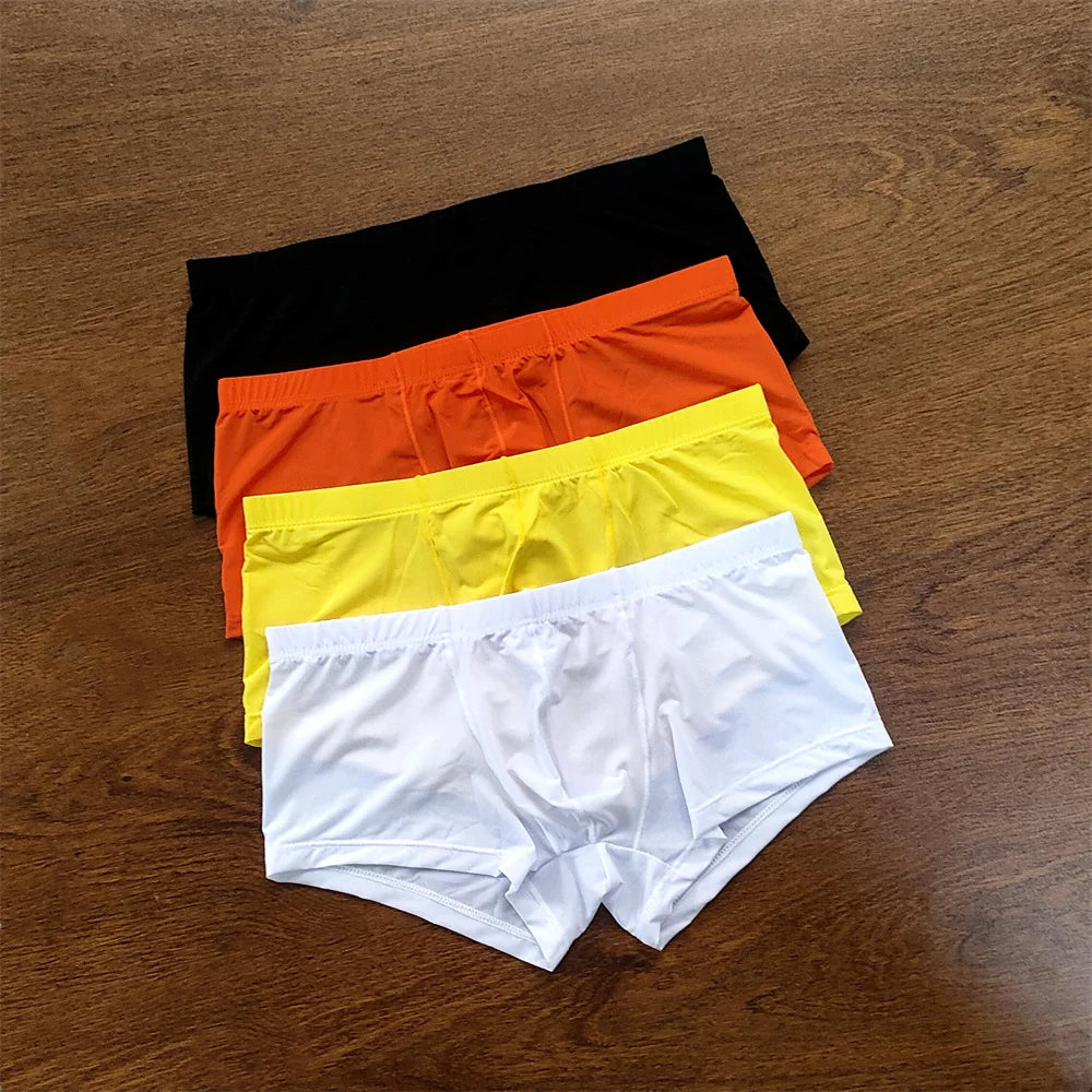 4PCS Sexy Men Brief Summer Breathable Underwear