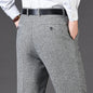 Mens High Waist Wool Trousers Cashmere Suit