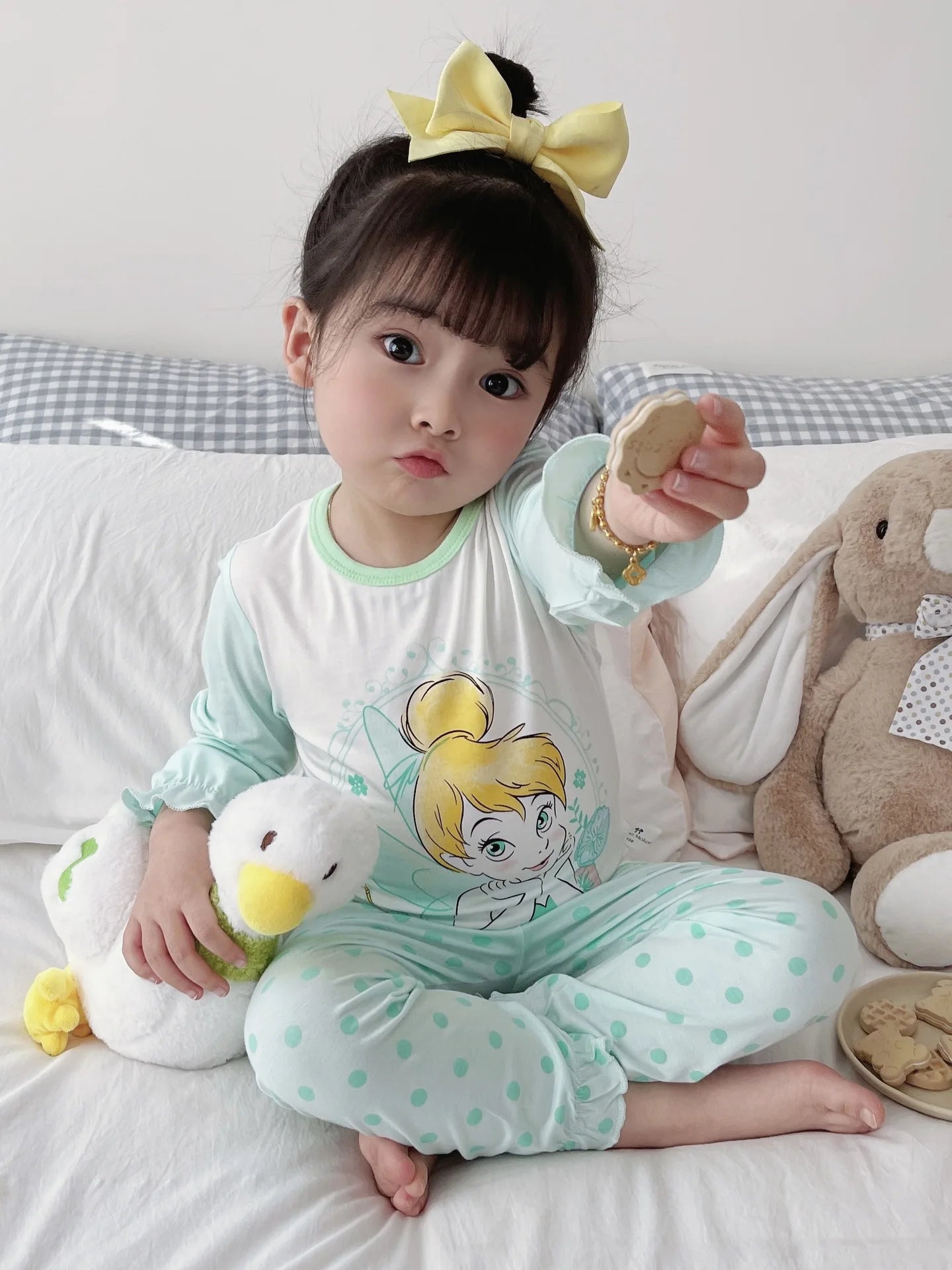 2 Pcs Girls Rapunzel Sleepwear Cartoon Pajamas