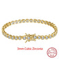 Shiny Tennis Bracelet Sterling Silver Cubic Zirconia