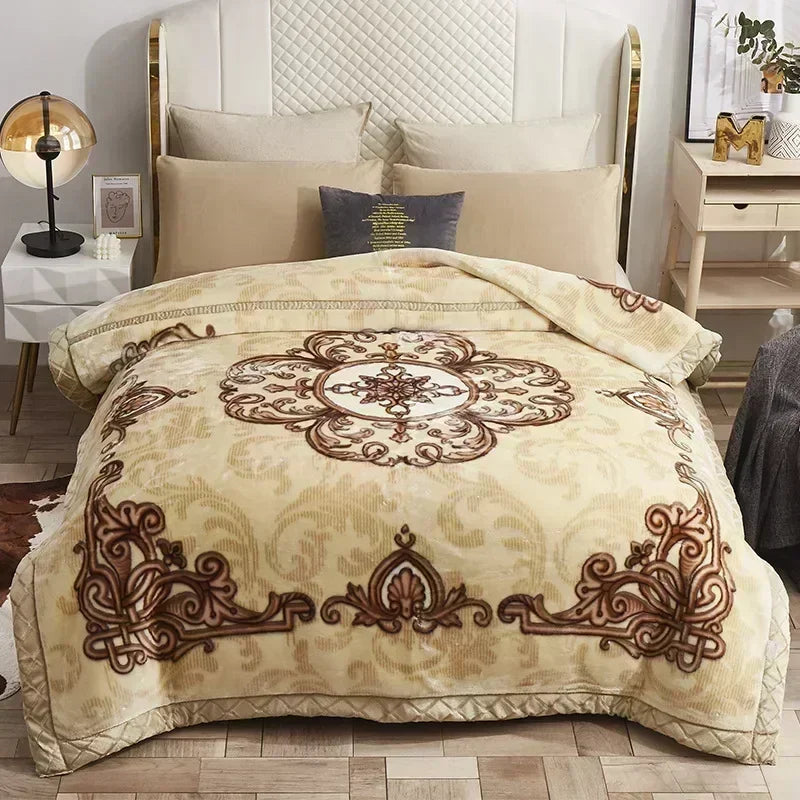 European Style Warm Raschel Blanket High End