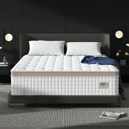 Full/King/Queen Size Mattress, Luxury Hybrid, Gel Memory Foam